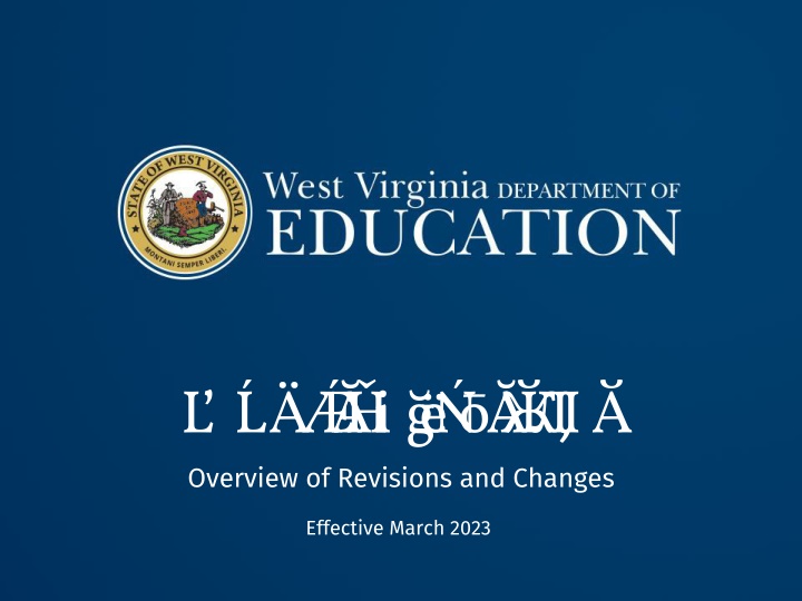 w vbe p o l i c y 2 4 19 overview of revisions n.w