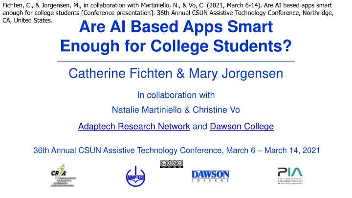 Potential of AI-Based Technologies for College Students with Disabilities