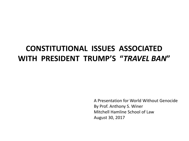 constitutional issues associated with president n.w