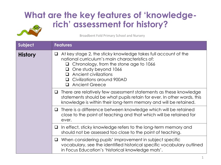 what are the key features of knowledge rich n.w