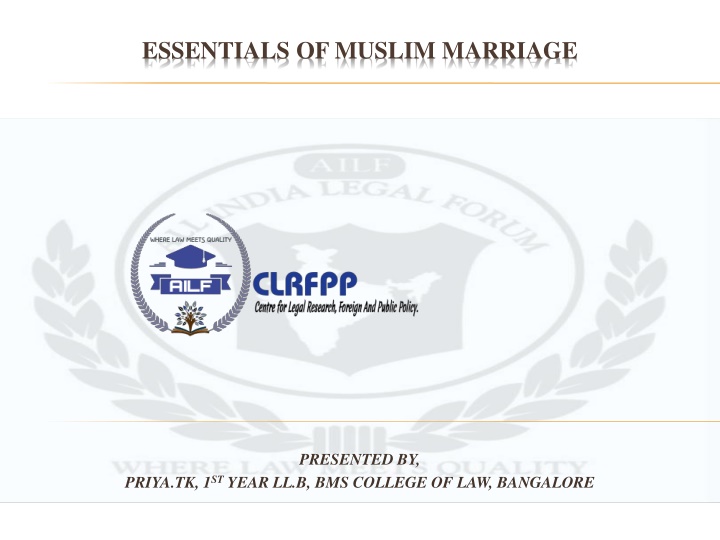 essentials of muslim marriage n.w