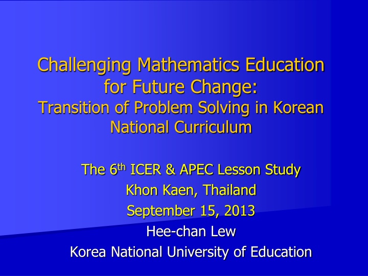 Transition of Problem Solving in Korean National Curriculum