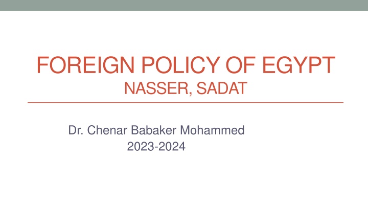 foreign policy of egypt nasser sadat n.w