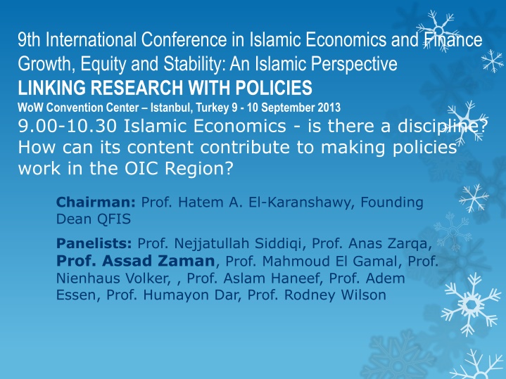 9th international conference in islamic economics n.w