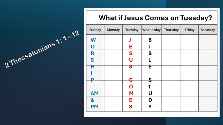 what if jesus comes on tuesday n.w