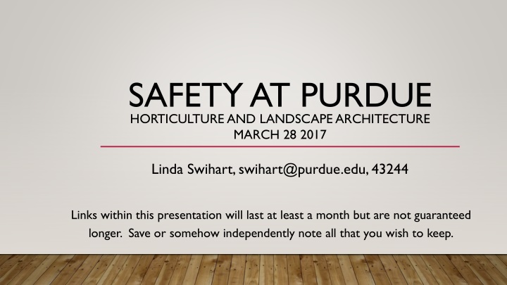 safety at purdue horticulture and landscape n.w