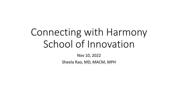 connecting with harmony school of innovation n.w