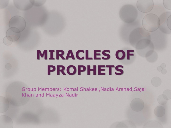 miracles of prophets n.w