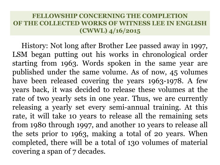 fellowship concerning the completion n.w