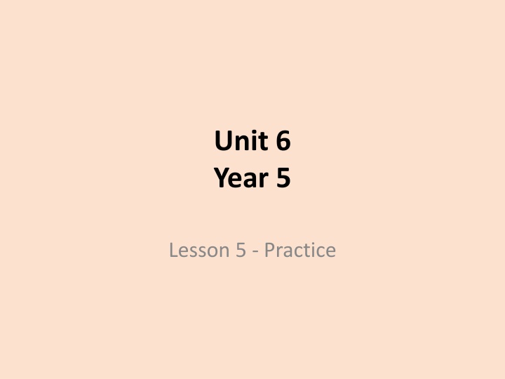 unit 6 year 5 n.w