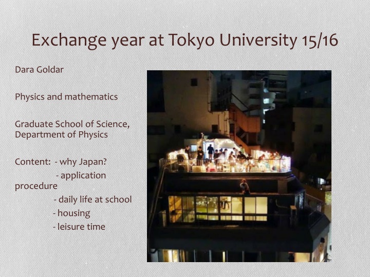 exchange year at tokyo university 15 16 n.w