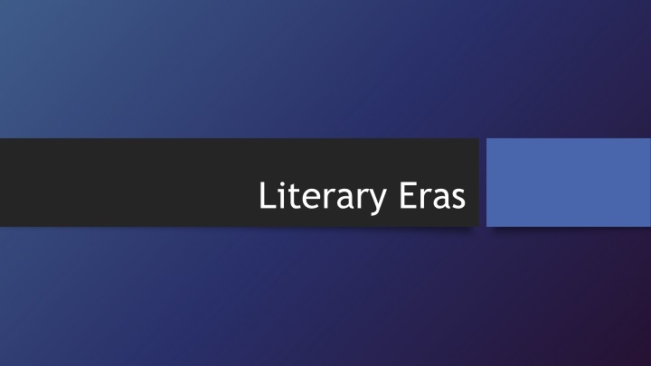 literary eras n.w