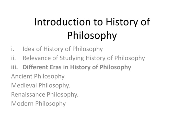 introduction to history of philosophy n.w