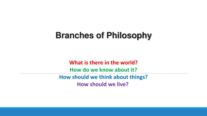 branches of philosophy n.w