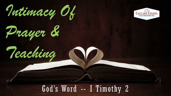 intimacy of prayer teaching n.w