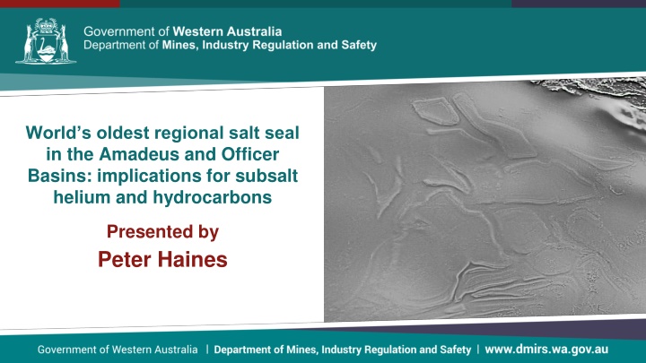 world s oldest regional salt seal in the amadeus n.w
