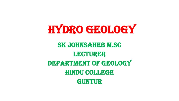 hydro geology hydro geology n.w