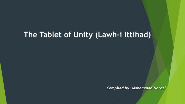 the tablet of unity lawh i ittihad n.w