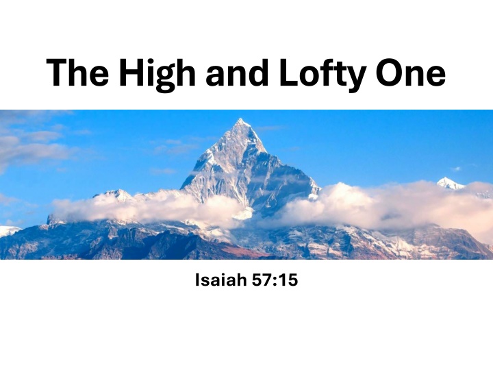 the high and lofty one n.w