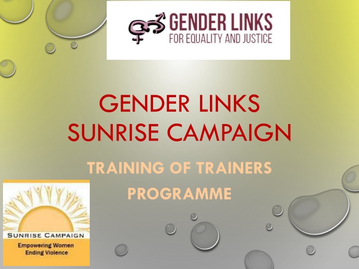 gender links sunrise campaign n.w