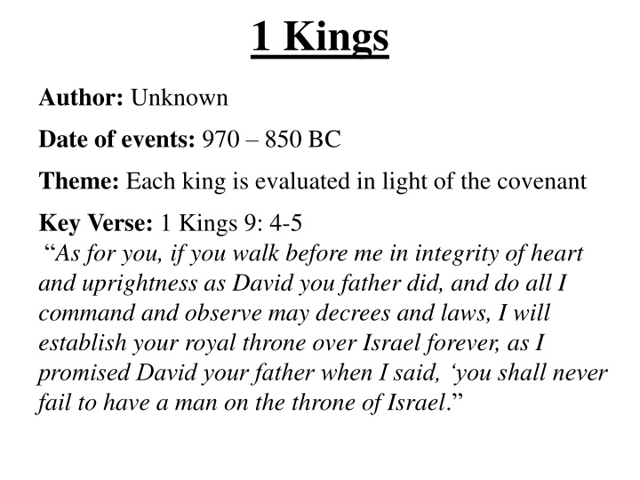 1 kings n.w