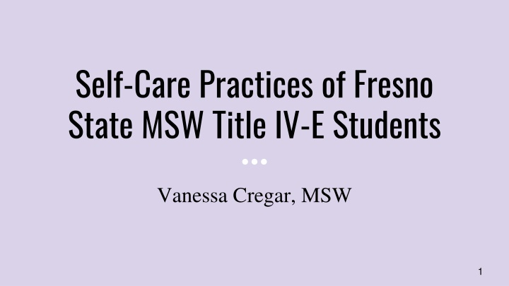 self care practices of fresno state msw title n.w