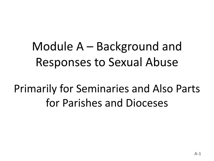 module a background and responses to sexual abuse n.w