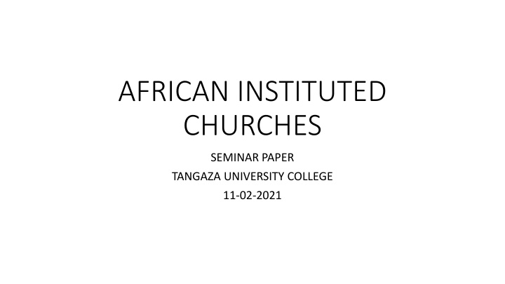 african instituted churches n.w