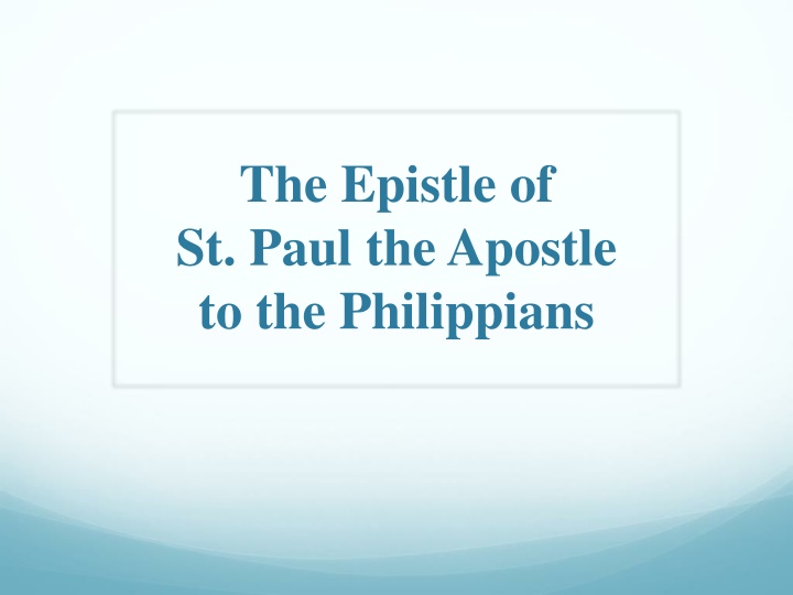the epistle of st paul the apostle n.w