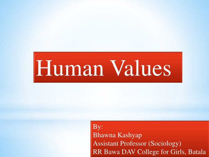 human values n.w