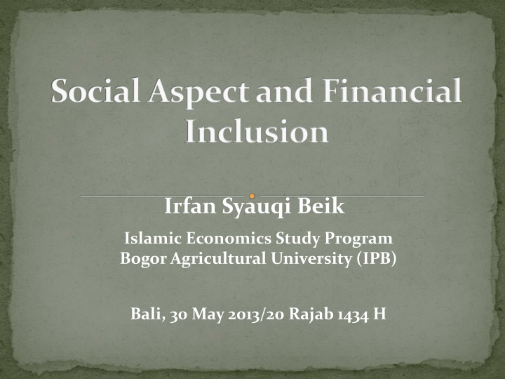 social aspect and financial inclusion n.w