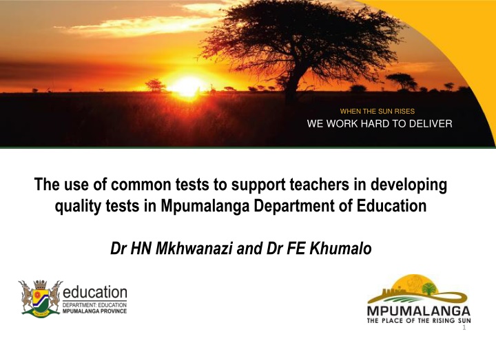 Enhancing Assessment Quality in Mpumalanga Department of Education