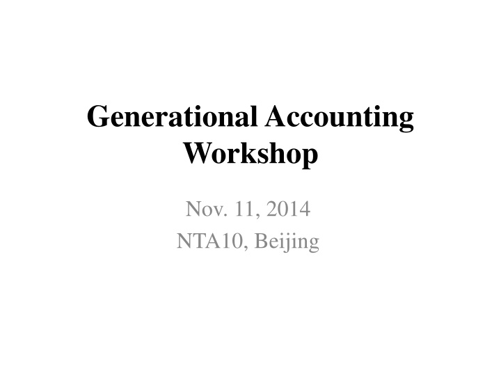 generational accounting workshop n.w