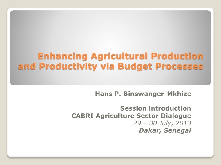 enhancing agricultural production n.w