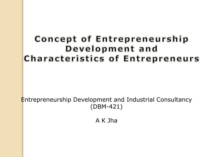 concept of entrepreneurship development n.w