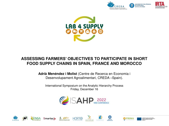 assessing farmers objectives to participate n.w