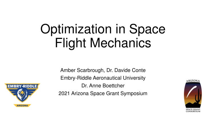 optimization in space flight mechanics n.w