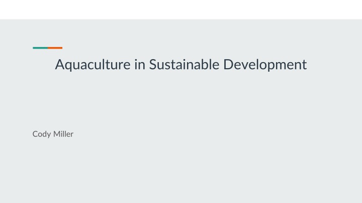 aquaculture in sustainable development n.w