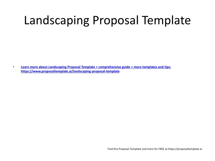landscaping proposal template n.w
