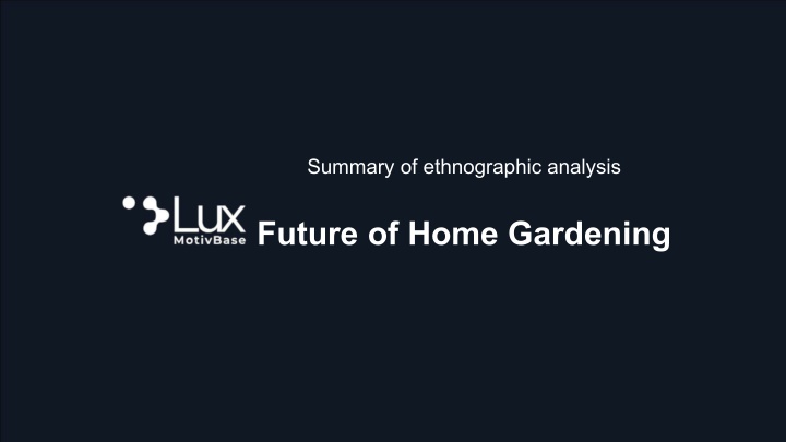 summary of ethnographic analysis n.w
