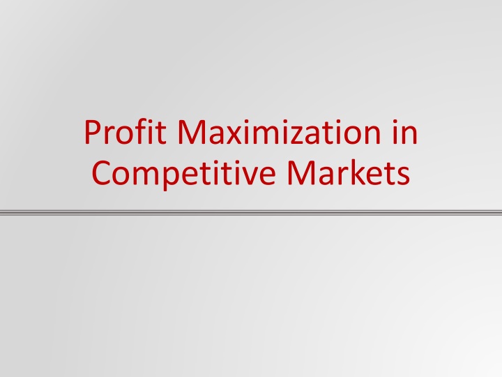 profit maximization in competitive markets n.w