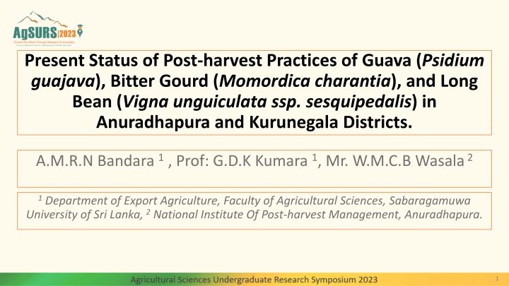 present status of post harvest practices of guava n.w