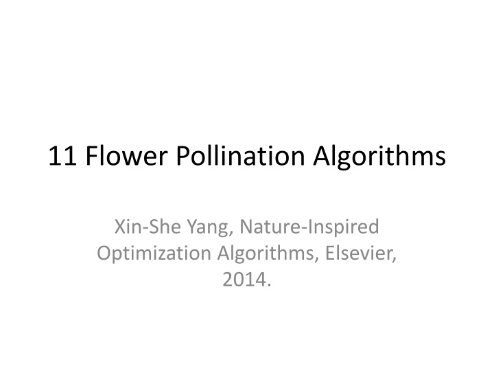 11 flower pollination algorithms n.w