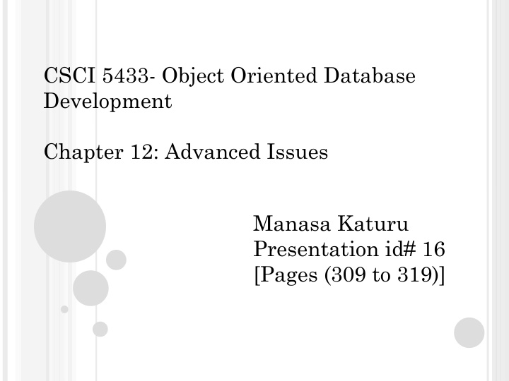 csci 5433 object oriented database development n.w
