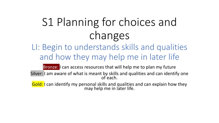 s1 planning for choices and changes li begin n.w