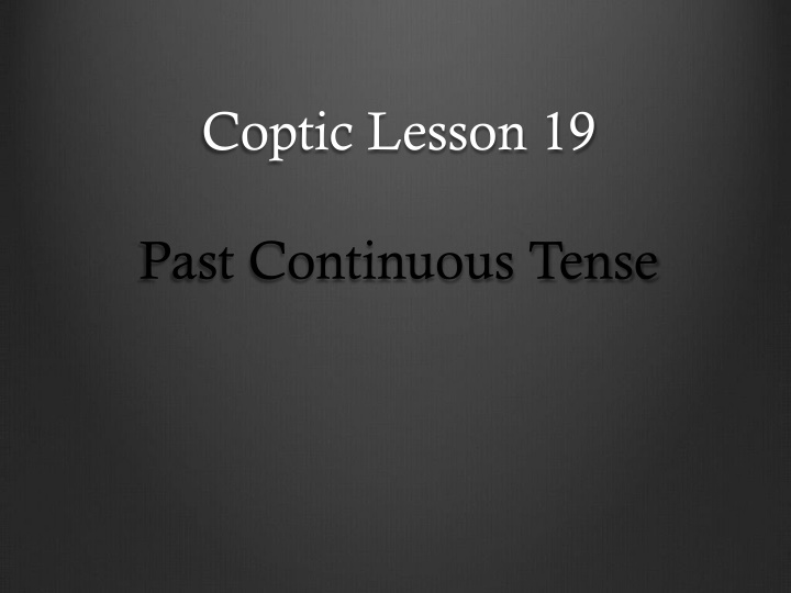coptic lesson 19 n.w