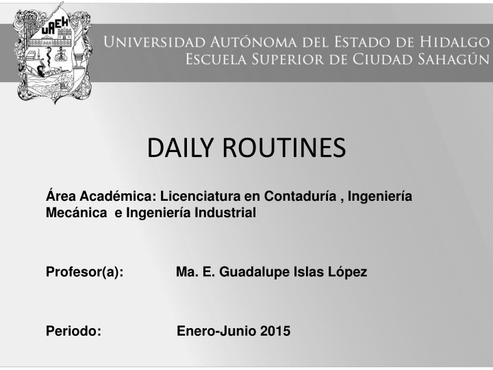 daily routines n.w