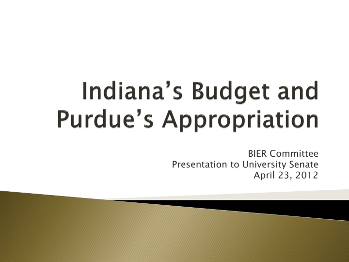 BIER Committee Presentation to University Senate - April 23, 2012