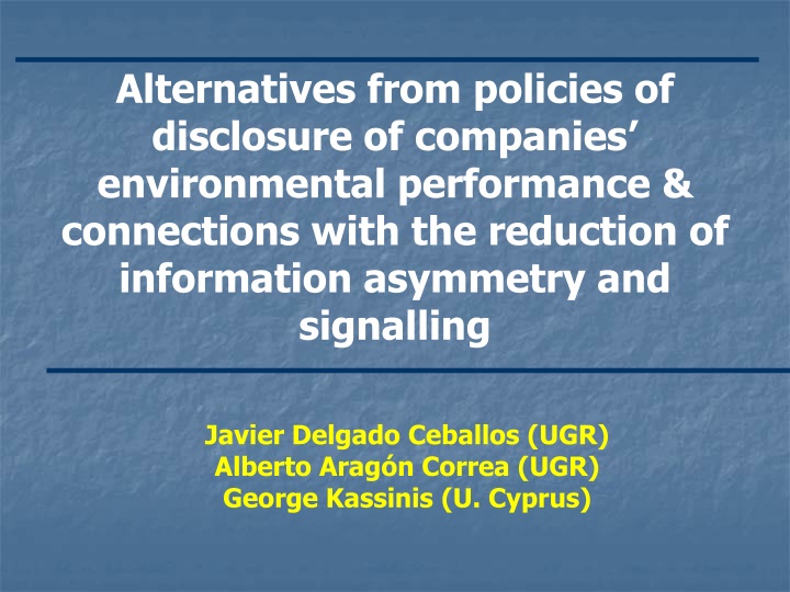 alternatives from policies of disclosure n.w