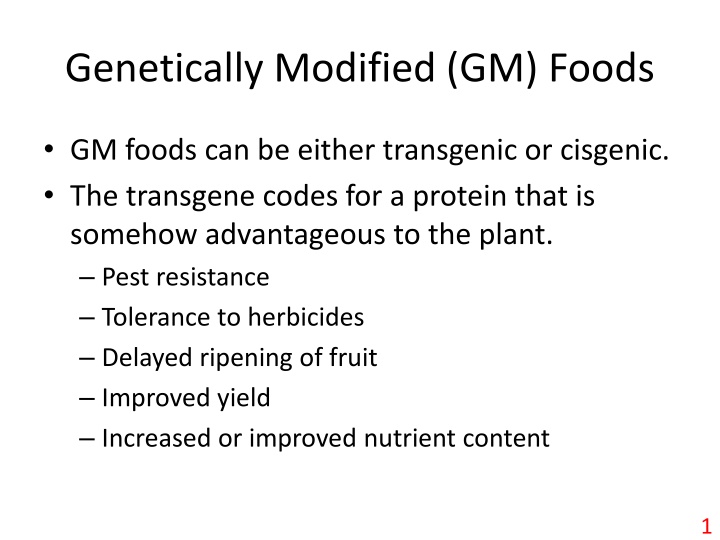 genetically modified gm foods n.w